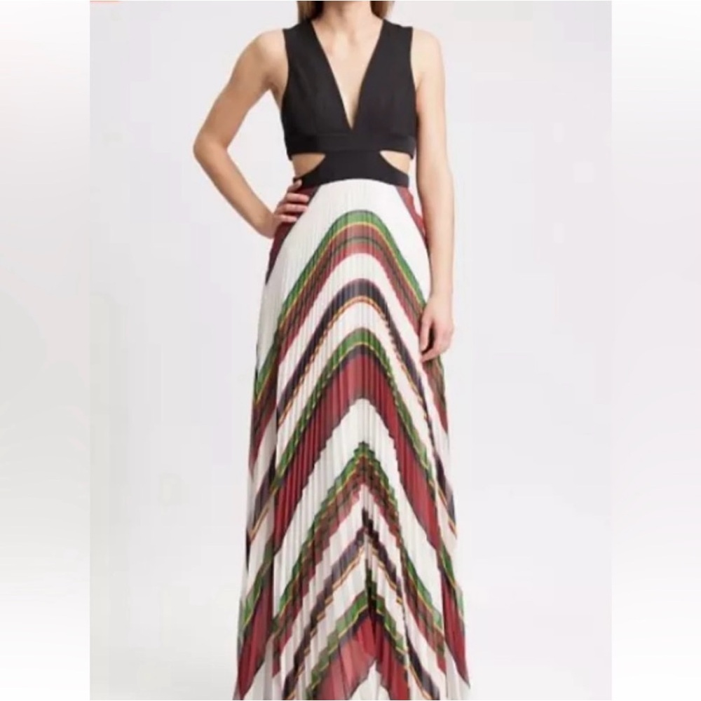 BCBGMaxAzria Black and Multicolor Maxi Dress